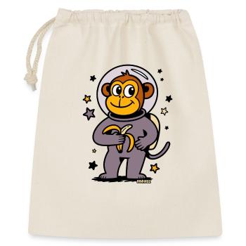 Raketen Affe Astronaut mit Banane - Geschenkbeutel aus Baumwolle (40 x 50 cm) - Natur - Vorne