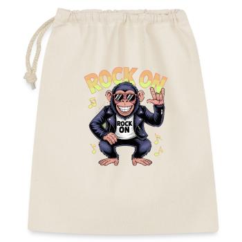  Rock On Affe Rocker Sonnenbrille Lederjacke - Geschenkbeutel aus Baumwolle (40 x 50 cm) - Natur - Vorne