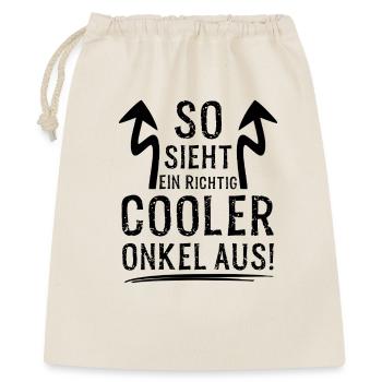 So sieht ein richtig cooler Onkel aus für Schwager - Geschenkbeutel aus Baumwolle (40 x 50 cm) - Natur - Vorne