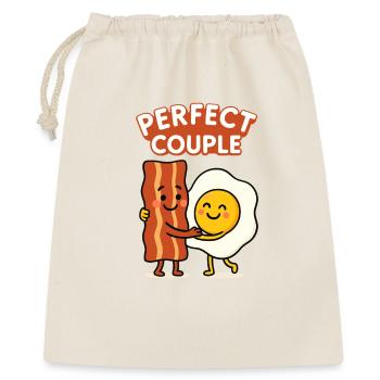 Couple parfait : Bacon et œuf Hug Delight - Sac cadeau 40 x 50 cm - nature - Devant