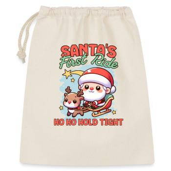 Nikolaus und Weihnachtsmann Design für XMAS Fans - Geschenkbeutel aus Baumwolle (40 x 50 cm) - Natur - Vorne