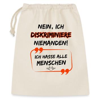 No, I don't discriminate against anyone, I hate everyone. - Gift Bag 40 x 50 cm - nature - Front