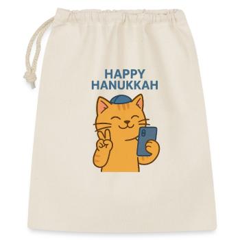Meowzel Tov Hanoukka Chat Juif faire Selfie - Sac cadeau 40 x 50 cm - nature - Devant