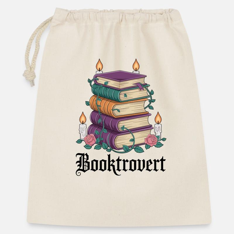 Reading Magic Stack of Books with Candles - Gift Bag 40 x 50 cm - nature