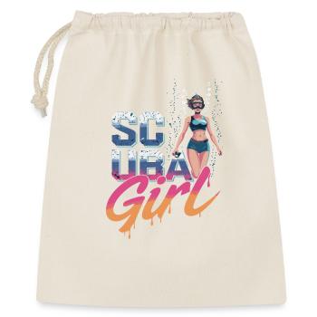 Scuba Girl Taucherin Design - Geschenkbeutel aus Baumwolle (40 x 50 cm) - Natur - Vorne