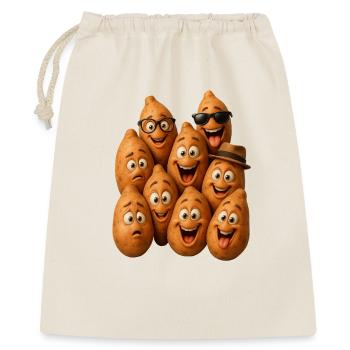 Lachende Kartoffeltruppe - Geschenkbeutel aus Baumwolle (40 x 50 cm) - Natur - Vorne