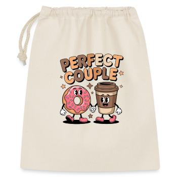 Duo parfait de café et beignets en couple - Sac cadeau 40 x 50 cm - nature - Devant
