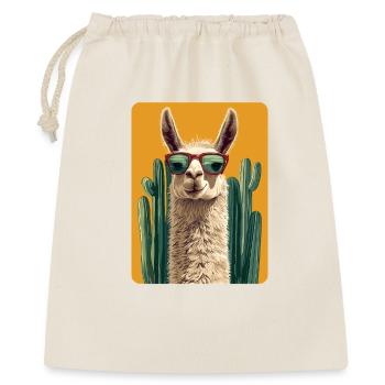 Lama - Geschenkbeutel aus Baumwolle (40 x 50 cm) - Natur - Vorne