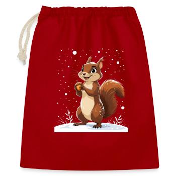Winter squirrel with acorn - Gift Bag 40 x 50 cm - red - Front