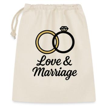 Alliances Amour et Mariage - Love & Marriage - Sac cadeau 40 x 50 cm - nature - Devant