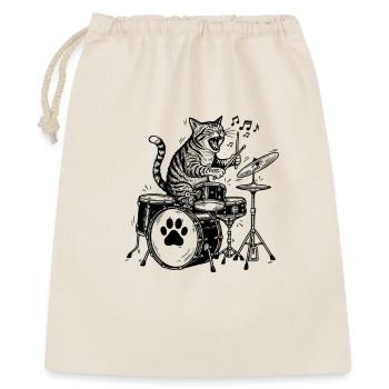 Trommeln Katze Musik Kunst Schlagzeuger Katze - Geschenkbeutel aus Baumwolle (40 x 50 cm) - Natur - Vorne