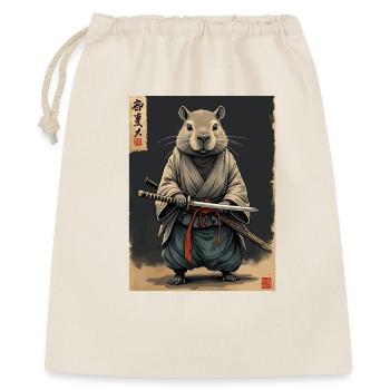 Cappibara Samurai with Katana - Gift Bag 40 x 50 cm - nature - Front