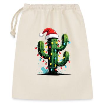 Noël de cactus avec des lumières - Sac cadeau 40 x 50 cm - nature - Devant