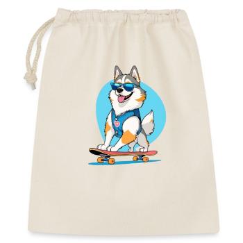 Gilet en denim Corgi on Skateboard - Sac cadeau 40 x 50 cm - nature - Devant