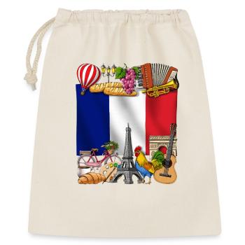 Frankreich - Geschenkbeutel aus Baumwolle (40 x 50 cm) - Natur - Vorne