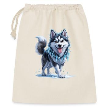 Eis Husky mit Eiskristallkette - Gift Bag 40 x 50 cm - nature - Front