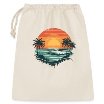 Retro-Surf-Vibe - Geschenkbeutel aus Baumwolle (40 x 50 cm) - Natur - Vorne