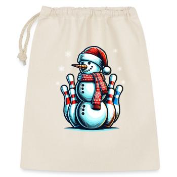 BOwling Christmas Sports Santa Claus - Gift Bag 40 x 50 cm - nature - Front