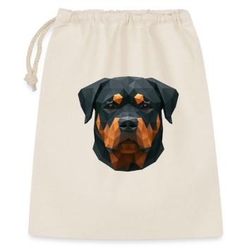 Polygon Rottweiler – Geometrisches Hundedesign - Geschenkbeutel aus Baumwolle (40 x 50 cm) - Natur - Vorne