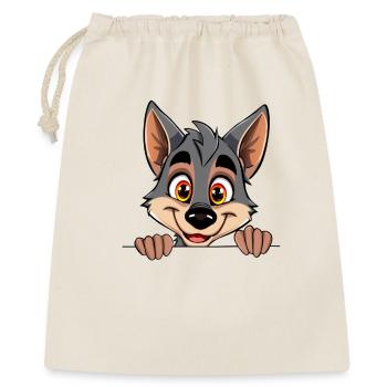 Cuddly wolf looking over edge - Gift Bag 40 x 50 cm - nature - Front