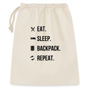 Eat, Sleep, Backpack, Repeat – Adventure Shirt - Gift Bag 40 x 50 cm - nature - Front