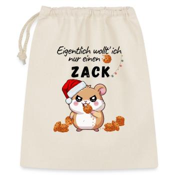 Xmas Hamster Kekse - Geschenkbeutel aus Baumwolle (40 x 50 cm) - Natur - Vorne