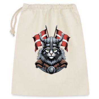 Chat Viking avec casque - Sac cadeau 40 x 50 cm - nature - Devant