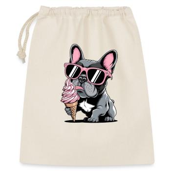  Französische Bulldogge Mit Eiscreme Und - Gift Bag 40 x 50 cm - nature - Front
