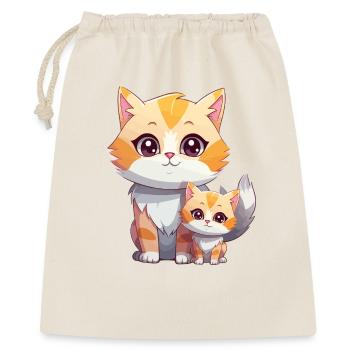Motif duo chaton câlin - Sac cadeau 40 x 50 cm - nature - Devant