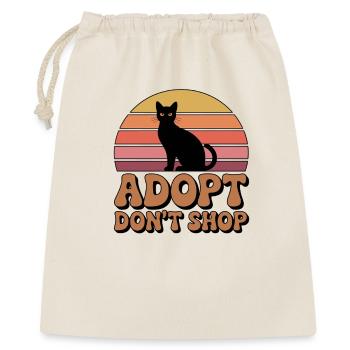 Rette Tiere: Adoptiere, Nicht Kaufen - Geschenkbeutel aus Baumwolle (40 x 50 cm) - Natur - Vorne