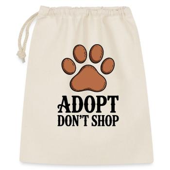 Adopt Don't Shop - Tierschutz Slogan - Geschenkbeutel aus Baumwolle (40 x 50 cm) - Natur - Vorne