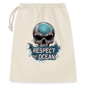 Diver Ocean Diving Respect - Geschenkbeutel aus Baumwolle (40 x 50 cm) - Natur - Vorne