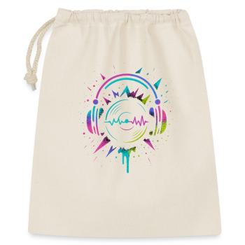 Casque néon, vinyle, son techno rave - Sac cadeau 40 x 50 cm - nature - Devant
