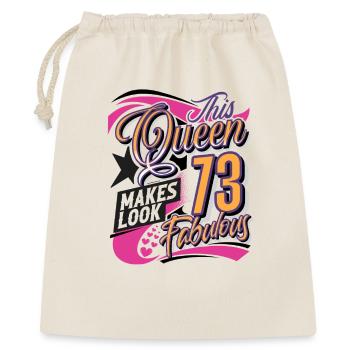 73e anniversaire Reine Femmes - Sac cadeau 40 x 50 cm - nature - Devant