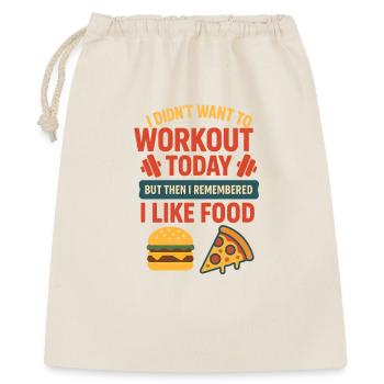 Ich mag Essen lustiges Fitnessstudio-Zitat - Geschenkbeutel aus Baumwolle (40 x 50 cm) - Natur - Vorne