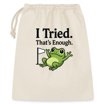 Tired frog with flag Giving up Unmotivated - Gift Bag 40 x 50 cm - nature - Front