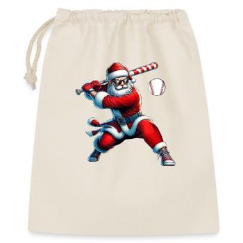 Santa Swing Baseball - Geschenkbeutel aus Baumwolle (40 x 50 cm) - Natur - Vorne