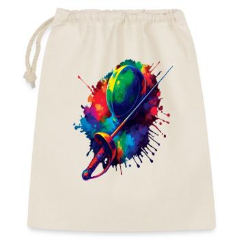 Fencing Splash Art - Fencing Sport Mask and Sword - Gift Bag 40 x 50 cm - nature - Front