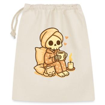 Cozy Pyjama Skelett – Warm & Cute - Geschenkbeutel aus Baumwolle (40 x 50 cm) - Natur - Vorne