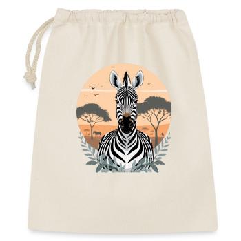 Zèbres dans le coucher de soleil de la savane - Sac cadeau 40 x 50 cm - nature - Devant