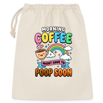 Le café du matin devra probablement bientôt aller aux toilettes. Drôle. - Sac cadeau 40 x 50 cm - nature - Devant