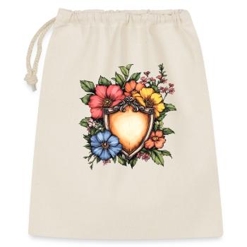 Signe floral dans un jeu de couleurs - Sac cadeau 40 x 50 cm - nature - Devant