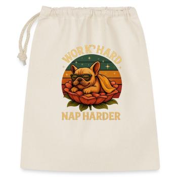 Nap Harder Bulldog Retro - Geschenkbeutel aus Baumwolle (40 x 50 cm) - Natur - Vorne