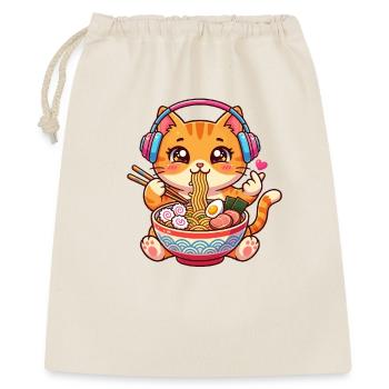 Musique de ramen de chat de Kawaii - Sac cadeau 40 x 50 cm - nature - Devant