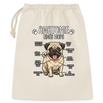 Anatomie d’un carlin – Chemise de chien drôle - Sac cadeau 40 x 50 cm - nature - Devant