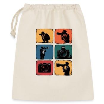 Retro Fotografie Kamera Fotograf Motiv - Geschenkbeutel aus Baumwolle (40 x 50 cm) - Natur - Vorne