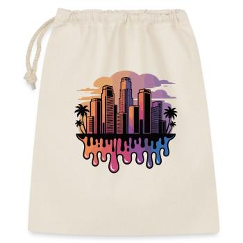 Farbverlauf Skyline Tropfen - Geschenkbeutel aus Baumwolle (40 x 50 cm) - Natur - Vorne