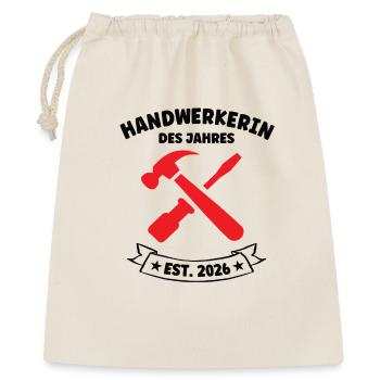 Handwerkerin Des Jahres 2026 Abschluss Gesellin - Geschenkbeutel aus Baumwolle (40 x 50 cm) - Natur - Vorne