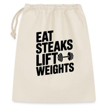 Eat Steaks Hebt Gewichte - Geschenkbeutel aus Baumwolle (40 x 50 cm) - Natur - Vorne