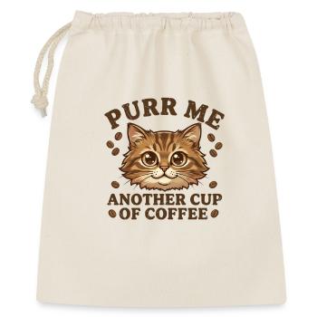 Ronronne-moi une autre tasse de jeu de mots sur le chat au café - Sac cadeau 40 x 50 cm - nature - Devant